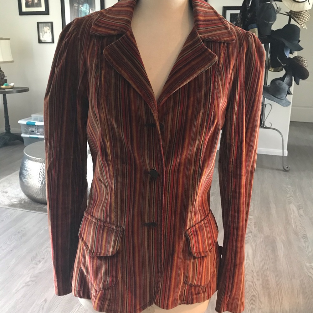 Fever RocknRoll 70’s Velvet Striped Blazer